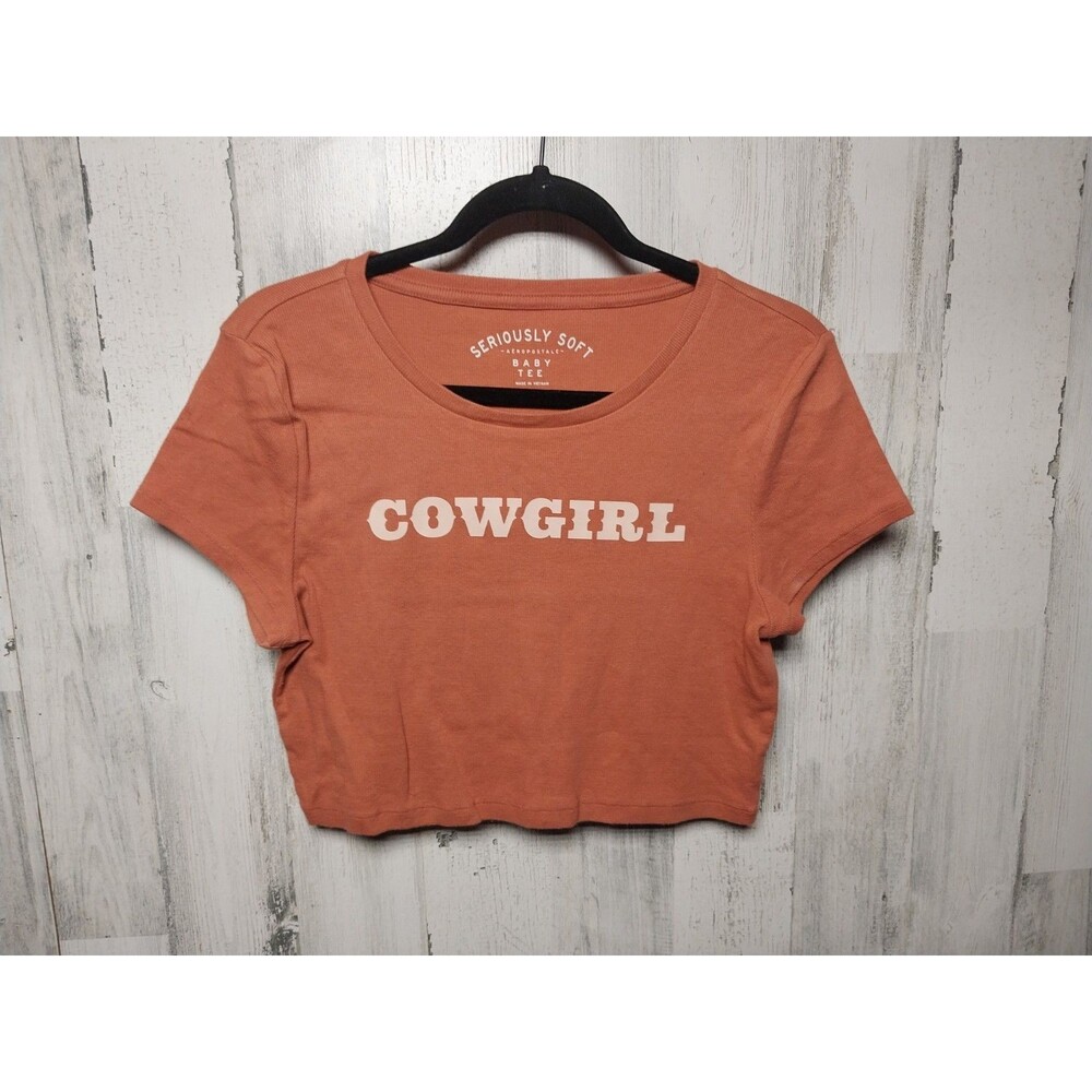 Aeropostale Women's XL Cropped Ribbed Cowgirl Baby Tee